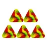 Kit de 5 Slick Squadafum Triangular Vermelho e Verde