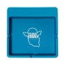 Cinzeiro de Silicone Silly Dog Grande Quadrado azul