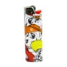  Isqueiro Bic Skull Colors laranja e amarelo