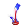 Bong de Vidro e Silicone azul e vermelho