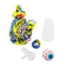 Bong de Silicone e Vidro Multicolor 18cm de lado desmontado tabacaria da mata