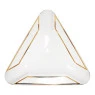Cinzeiro de Cerâmica Triângulo Branco c/ Dourado