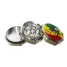 Dichavador de Metal Octagonal Rasta aberto mostrando as partes