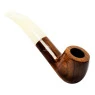 Cachimbo Elite II Curvo C/ Piteira de Acrílico Pequeno de frente