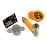 Kit Pipe de Metal C/ Mini Dichavador de frente tabacaria da mata  