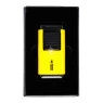 Maçarico Premium de Metal Hit Triple Flame Yellow de frente na embalagem  tabacaria da mata