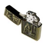 Isqueiro de Metal Dourado Dragon Aberto a tampa