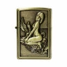 Isqueiro de Metal Dourado Woman and Phoenix