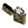 Isqueiro de Metal Dourado Lion and Woman Tampa aberta