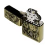 Isqueiro de Metal Dourado Dragon tampa aberta
