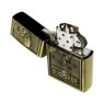 Isqueiro de Metal Dourado Snooker tampa aberta
