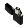 Isqueiro de Bolso Preto Fosco tampa aberta
