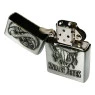 Isqueiro de Metal Prata Snake Eyes tampa aberta