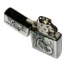 Isqueiro de Metal Prata Snake War Eagle tampa aberta