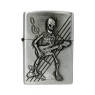 Isqueiro de Metal Prata skeleton playing guitar