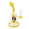 Bong de Vidro Abduzido Gold Mushroom Colors de lado tabacaria da mata