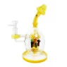 Bong de Vidro Abduzido Gold Mushroom Colors de lado tabacaria da mata