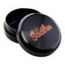 Pote Hermético Alumínio Sadhu Black Edition 25ml de frente aberto tabacaria da mata