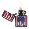 Isqueiro Zippo Patriotic Flame Design aberto