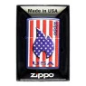 Caixa aberta de Isqueiro Zippo Patriotic Flame Design